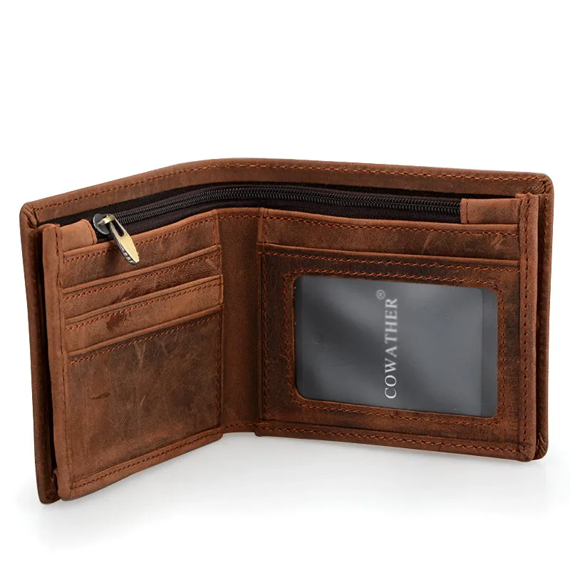 100% top quality cow genuine leather men wallets