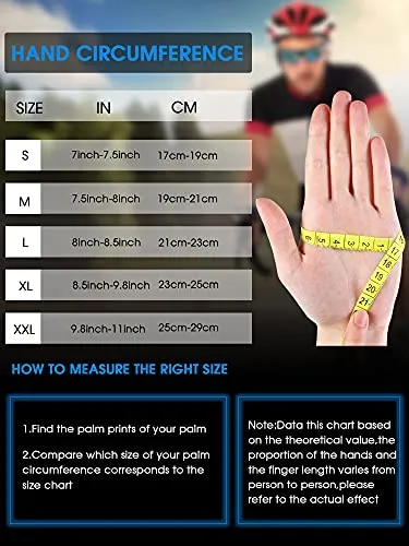 2 Pairs Mens Cycling Gloves Mountain Bike Gloves Half Finger Breathable Motorcycle Road Bicycle Gloves Shock-Absorbing Non-Slip Sports Gloves for Men Women Unisex (Black and Red, Large)