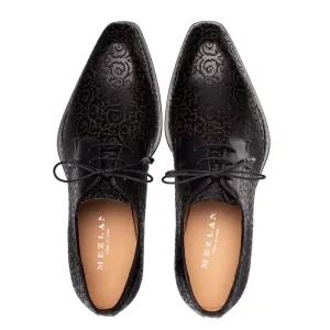 BLACK MEZLAN LONTANI LACE UP GENUINE LEATHER MEN'S OXFORD SHOES