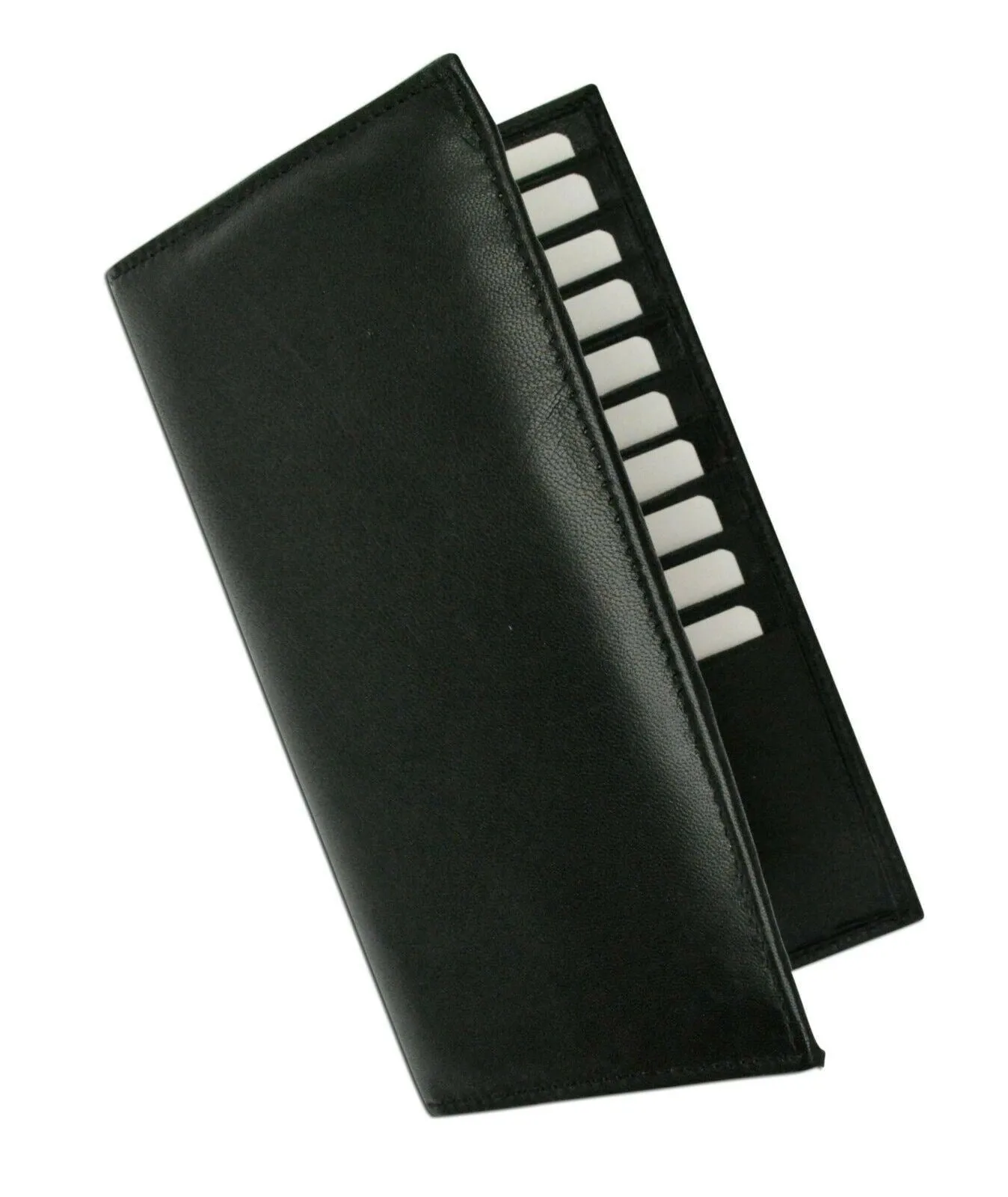 Black RFID Blocking Wallet Leather Bifold 19  Credit Card ID Checkbook Holders