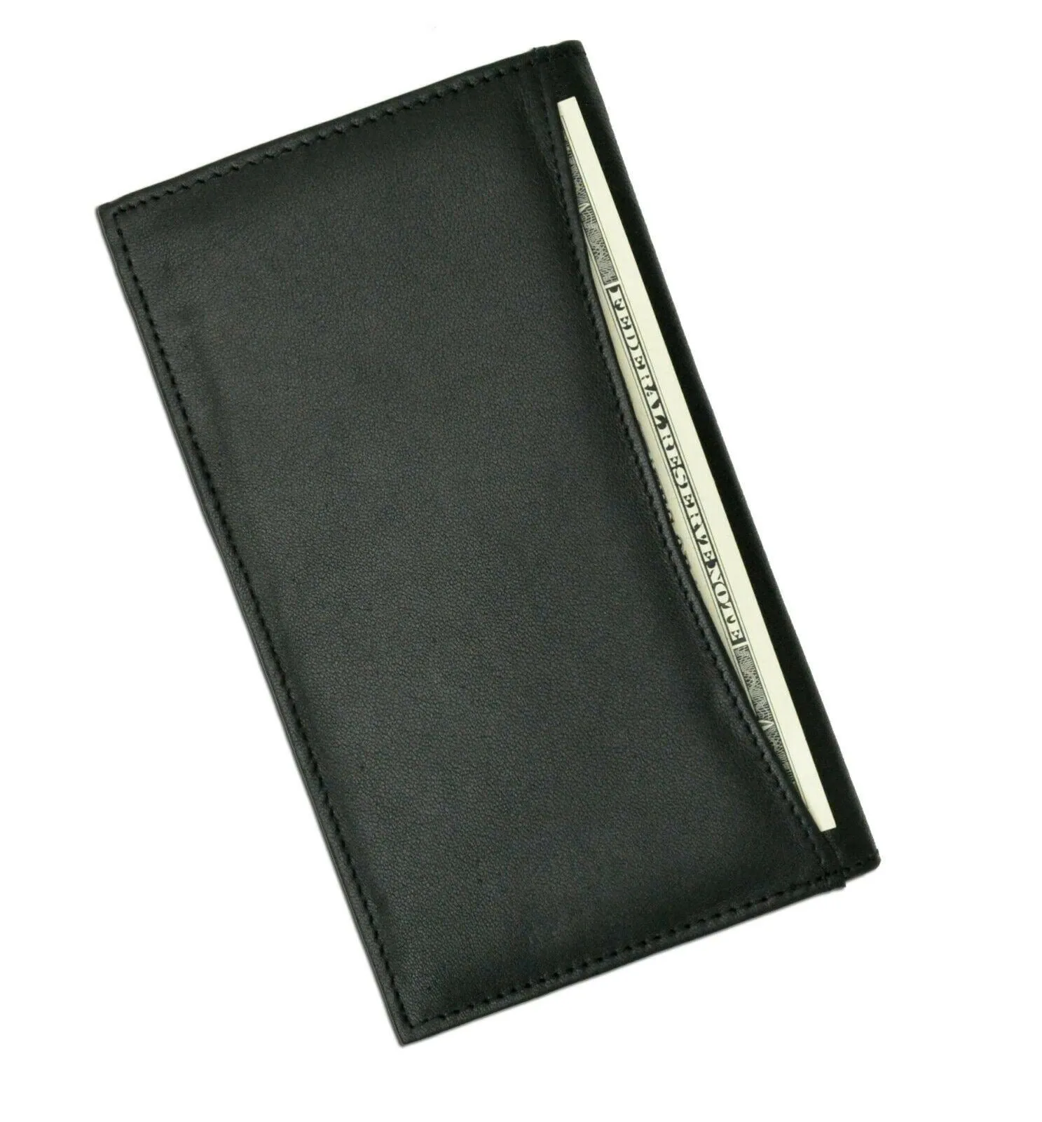 Black RFID Blocking Wallet Leather Bifold 19  Credit Card ID Checkbook Holders