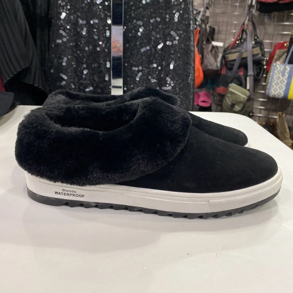 Blondo Waterproof Suede/Faux Fur Trim Sneakers 9.5