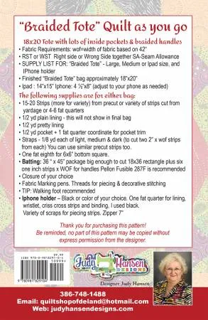 Braided Tote Quilt As You Go in 3 Sizes Pattern