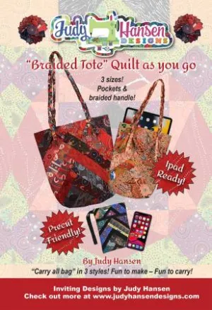 Braided Tote Quilt As You Go in 3 Sizes Pattern