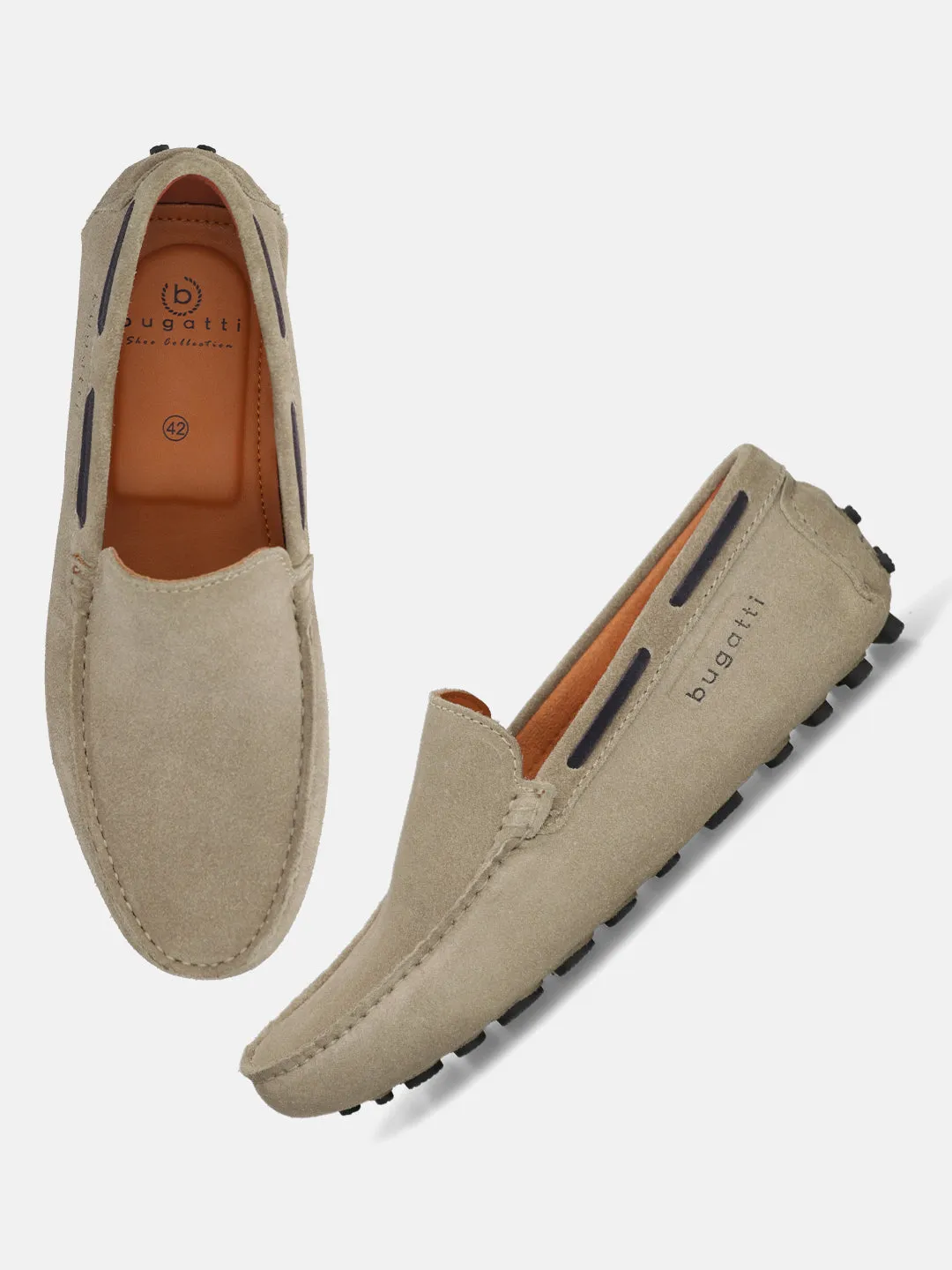 bugatti Taupe Premium Leather  Slip On