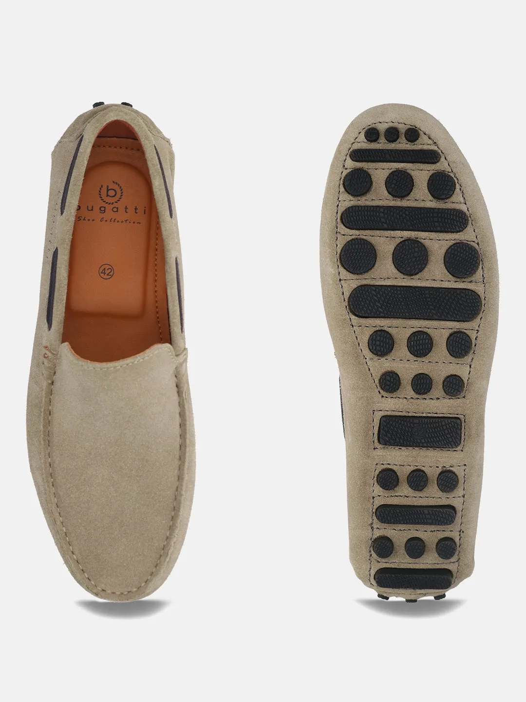bugatti Taupe Premium Leather  Slip On