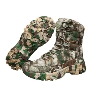 Camouflage Men's Outdoor Hiking Boots: Waterproof Trekking Combat Safety Shoes
