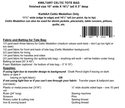 Celtic Tote Bag Pattern