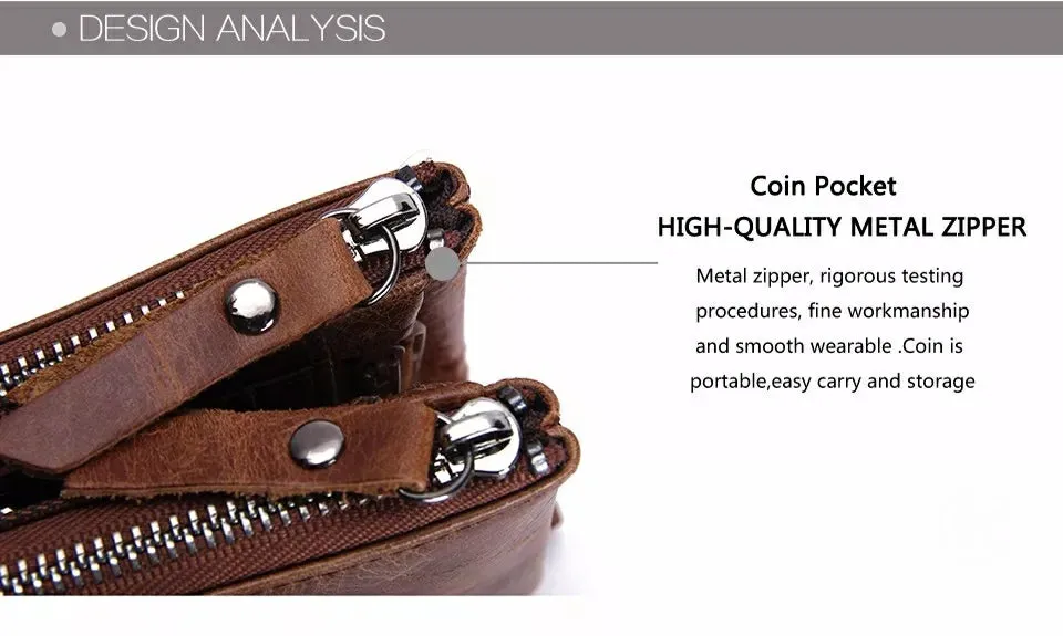 Contact's Vintage Crazy Horse Cowhide Genuine Leather Wallet  N0029