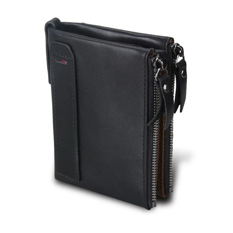 Crazy Horse Genuine Leather Double Zipper Wallet - 5 Colors