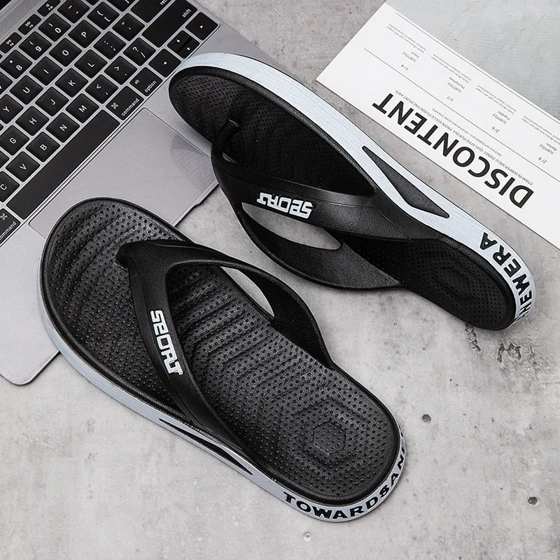 Cuzcare Men Arch Support Sandals Flip-flops Summer Beach Non-slip Durable