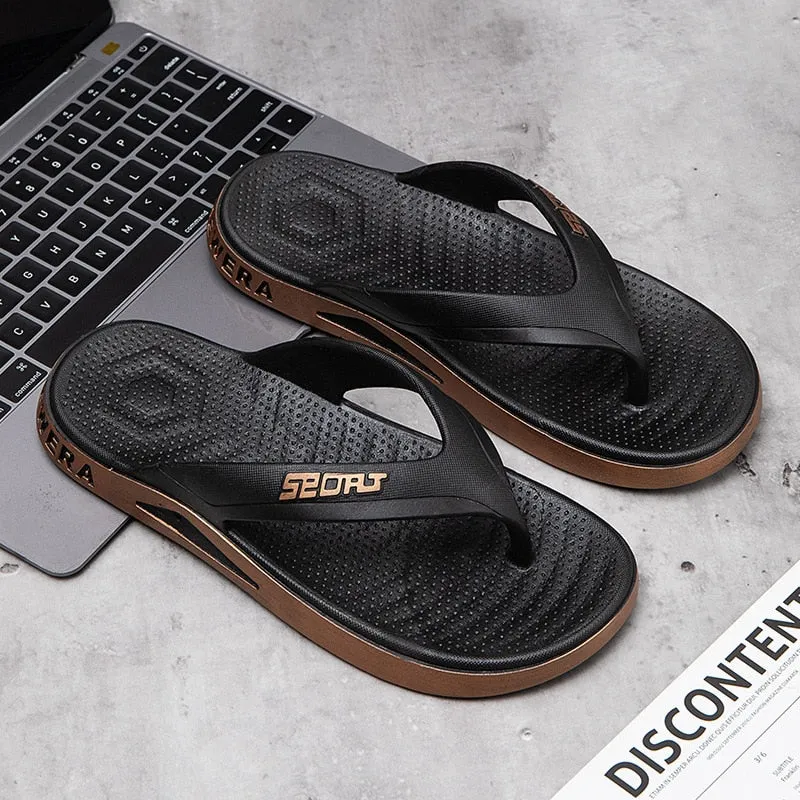 Cuzcare Men Arch Support Sandals Flip-flops Summer Beach Non-slip Durable