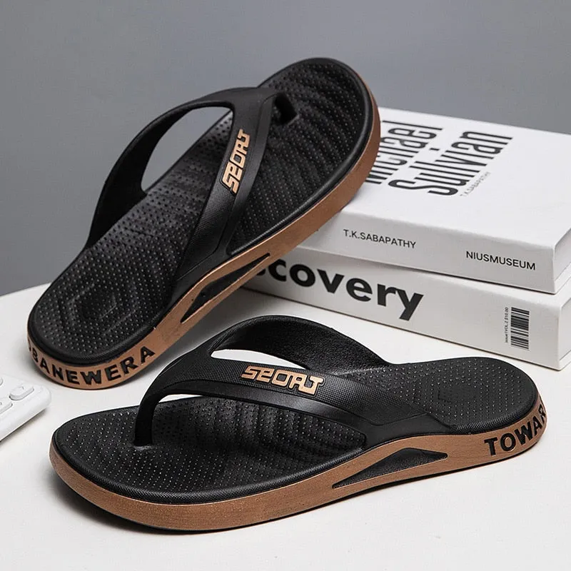 Cuzcare Men Arch Support Sandals Flip-flops Summer Beach Non-slip Durable