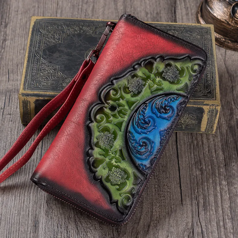 Designer Womens Zip Wallet Cool Clutch Leather Wallets for Women