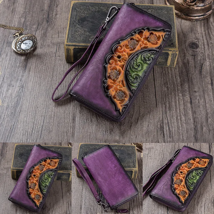 Designer Womens Zip Wallet Cool Clutch Leather Wallets for Women
