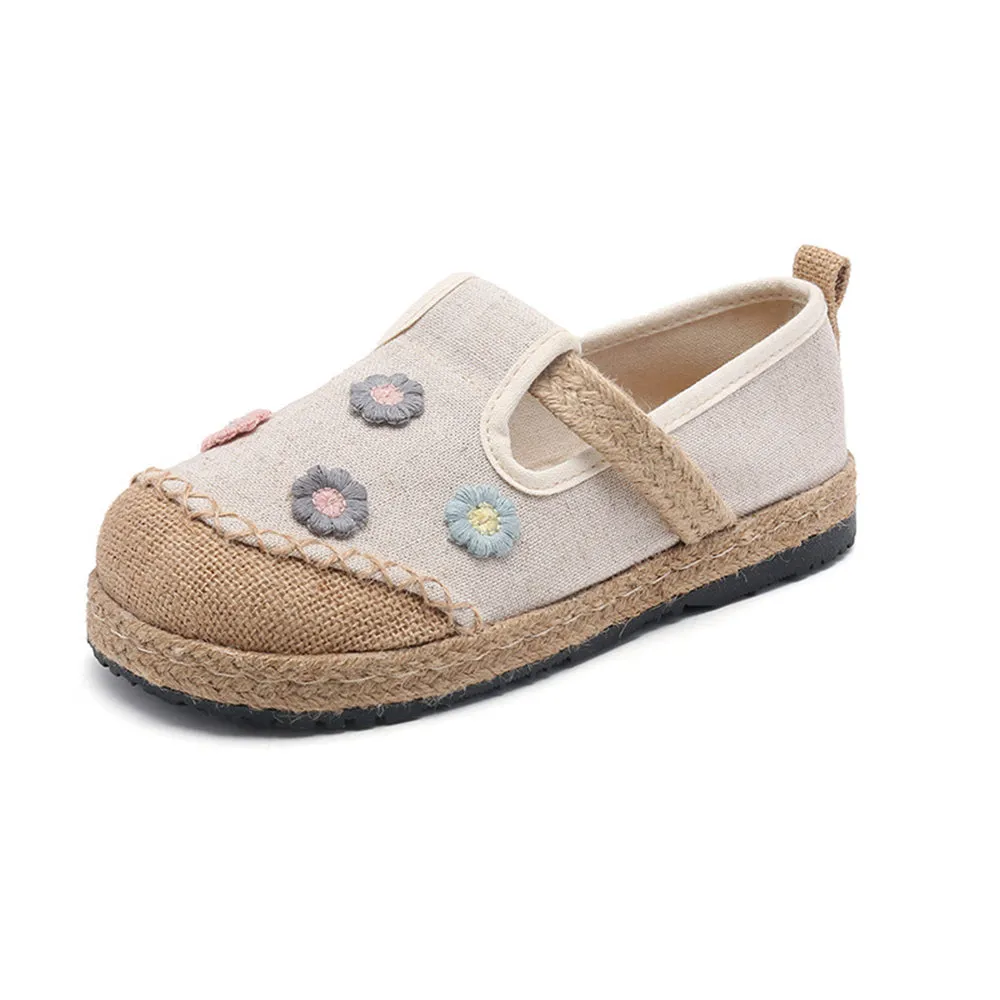 Ethnic Style Cotton Linen Embroidered Shoes