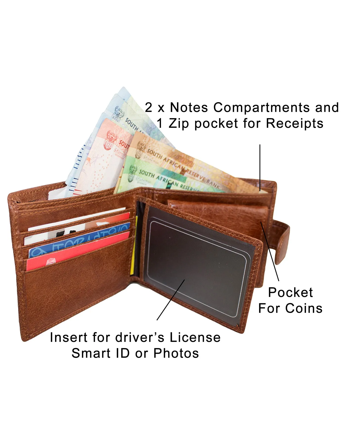 Fino SK-BD1601 Genuine Leather Top Grain Italian Wallet with Box - Brown
