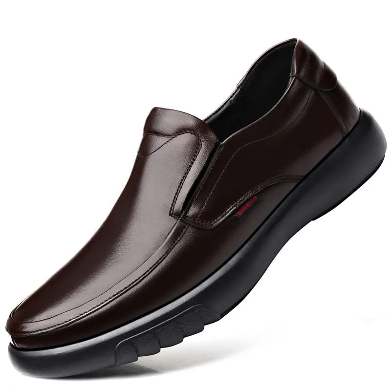 Genuine Leather Microfiber shoes Soft Anti-slip Rubber Casual Leather Shoes