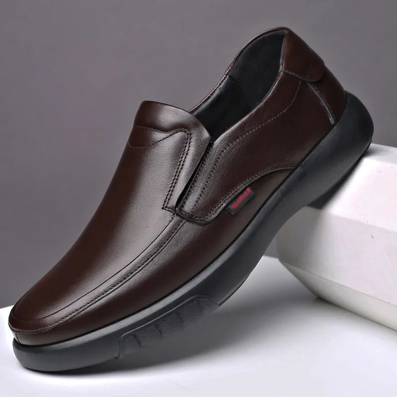 Genuine Leather Microfiber shoes Soft Anti-slip Rubber Casual Leather Shoes