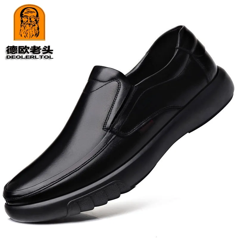 Genuine Leather Microfiber shoes Soft Anti-slip Rubber Casual Leather Shoes