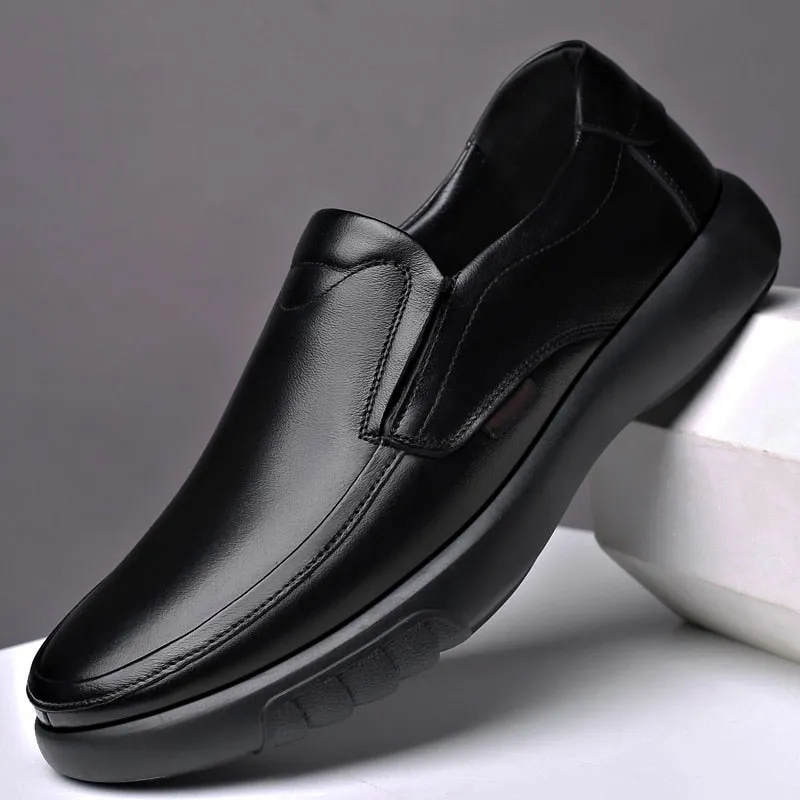 Genuine Leather Microfiber shoes Soft Anti-slip Rubber Casual Leather Shoes