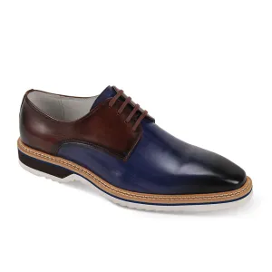 Giovann Reggie Blue/Brown Men's Lace Up Tow-Tone Casual Shoes