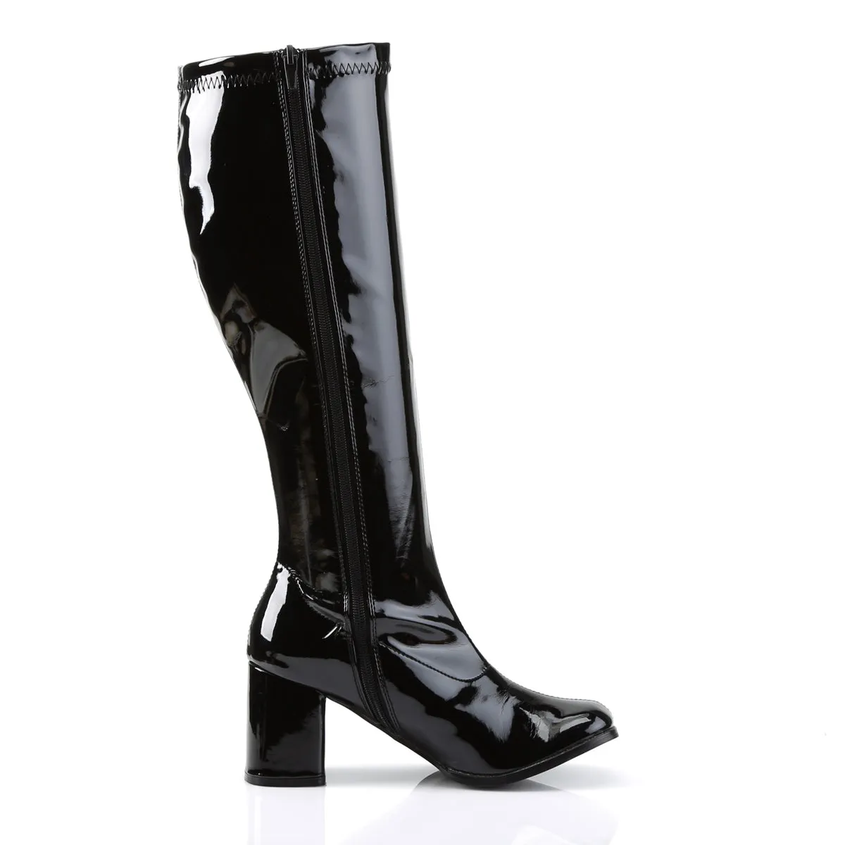 GOGO-300WC Funtasma Black Patent Fancy Dress Plus Sizes & Wide Width/Shaft (Fantasy Footwear)