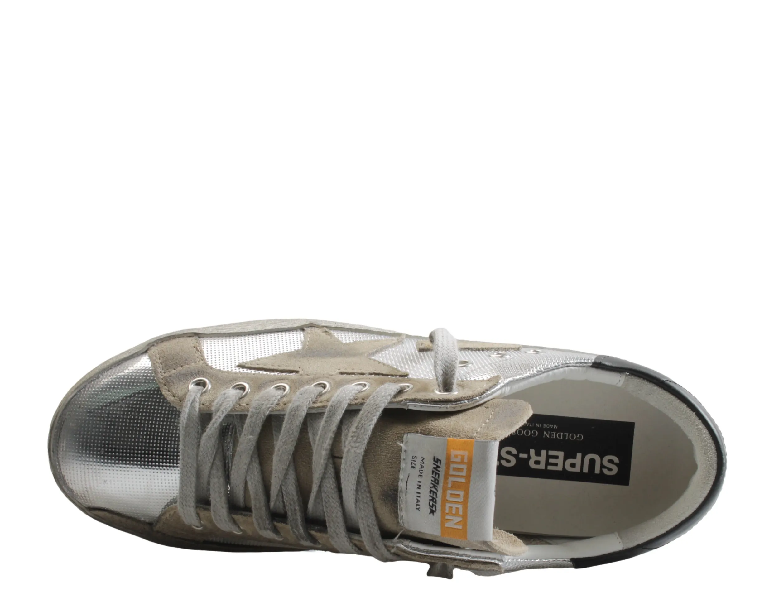 Golden Goose Super-Star Perforated Metallic Men's Sneakers