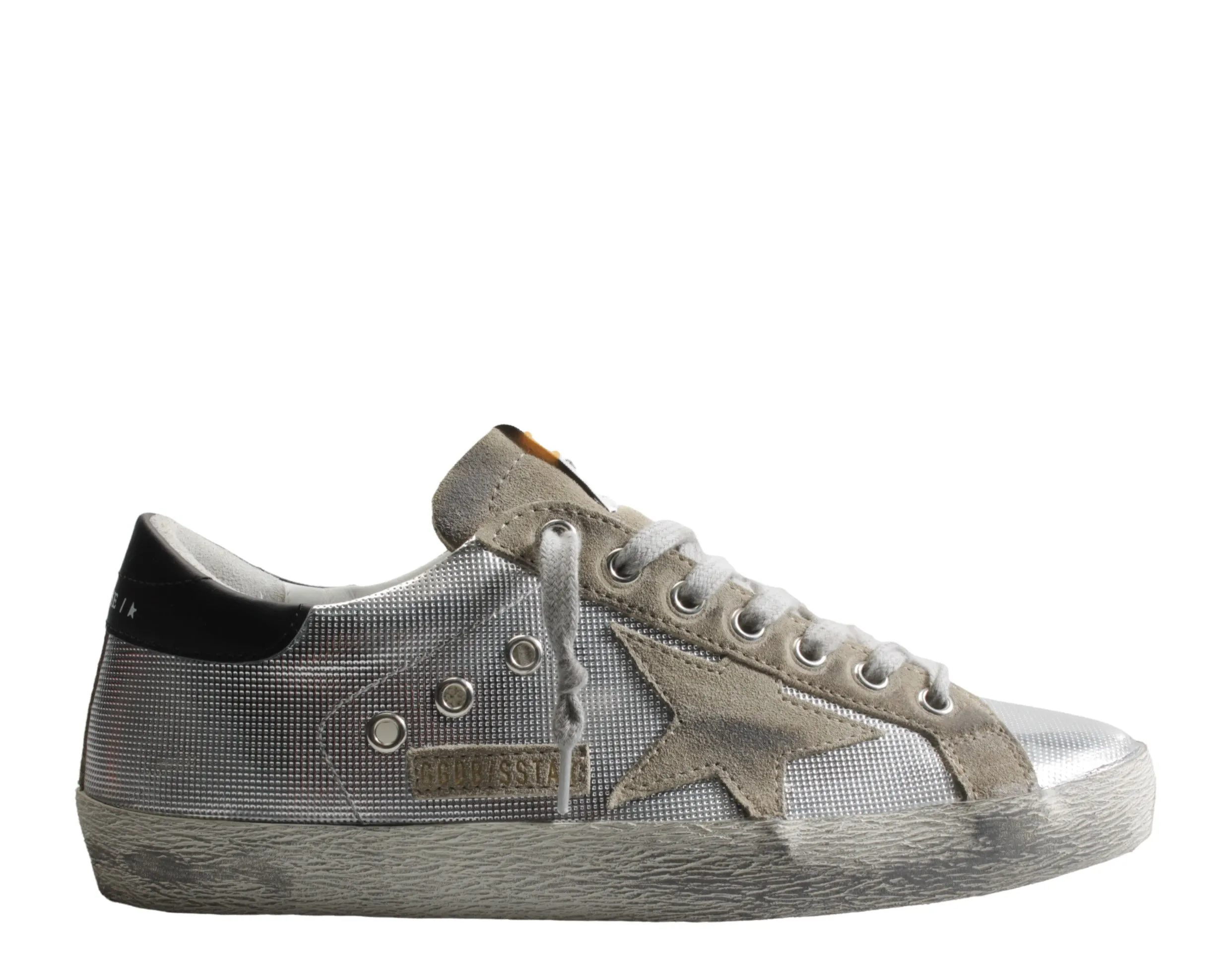 Golden Goose Super-Star Perforated Metallic Men's Sneakers