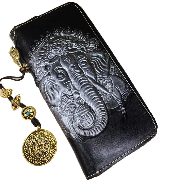 Handmade Leather Biker Wallet Vegetable Tanned Leather Wallet