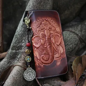 Handmade Leather Biker Wallet Vegetable Tanned Leather Wallet