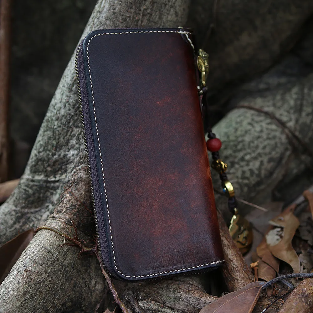 Handmade Leather Biker Wallet Vegetable Tanned Leather Wallet