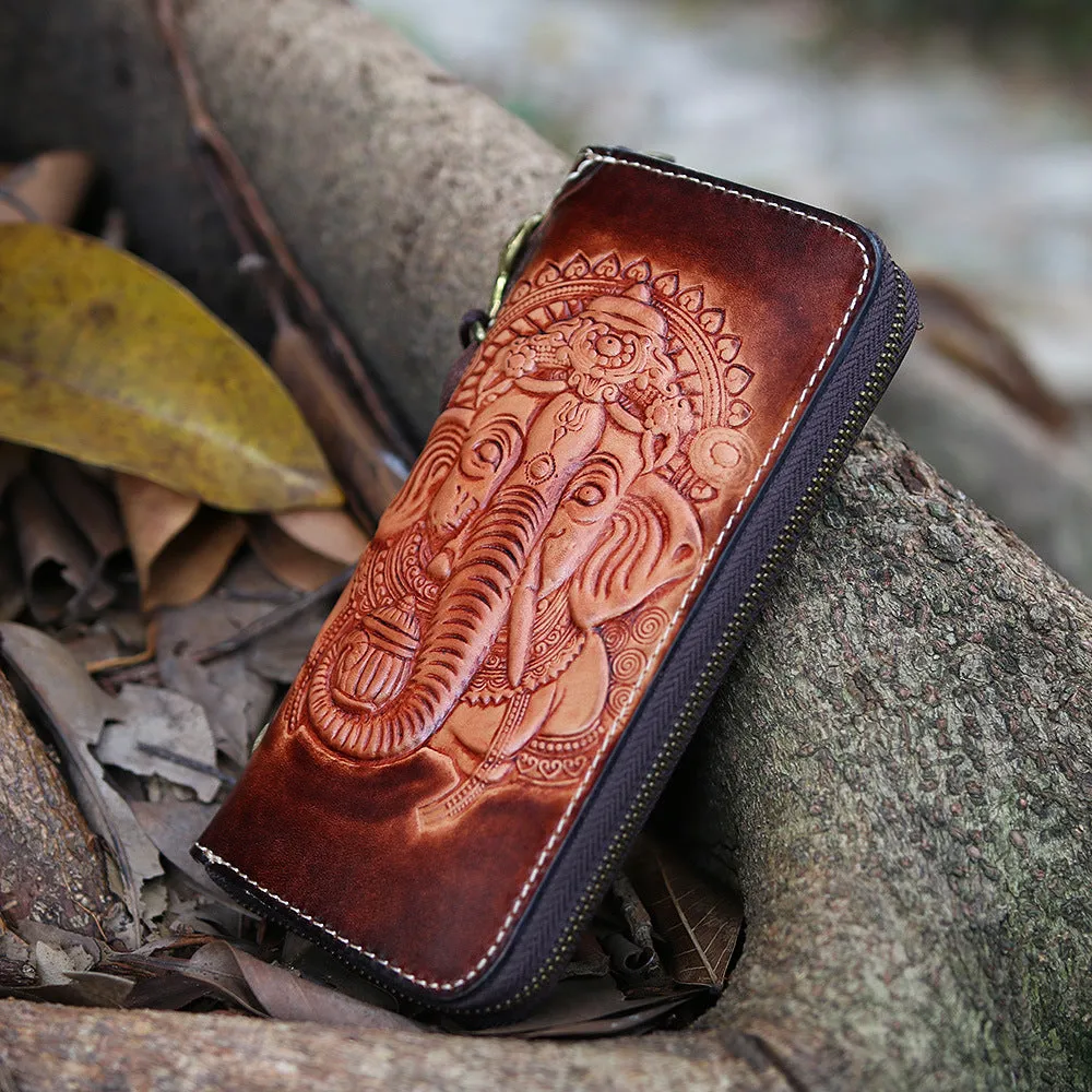 Handmade Leather Biker Wallet Vegetable Tanned Leather Wallet
