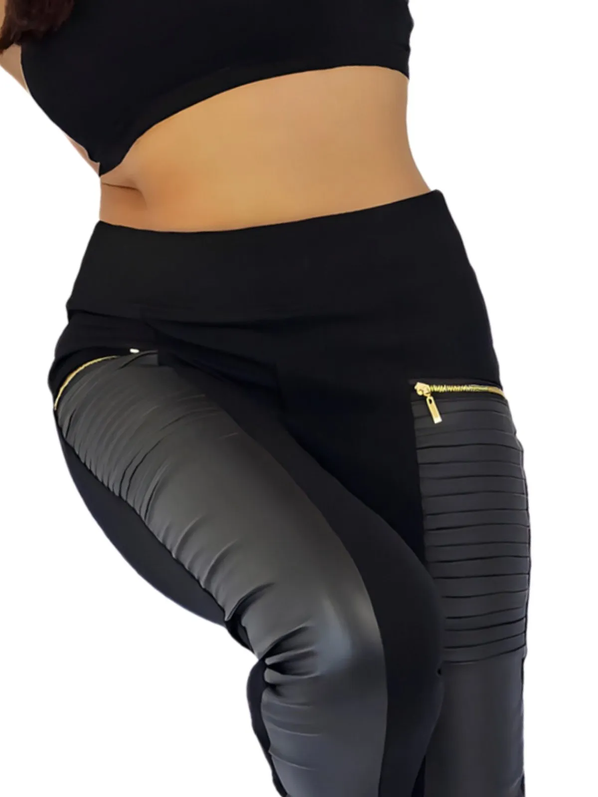High-Waisted Tummy Control Pants Black