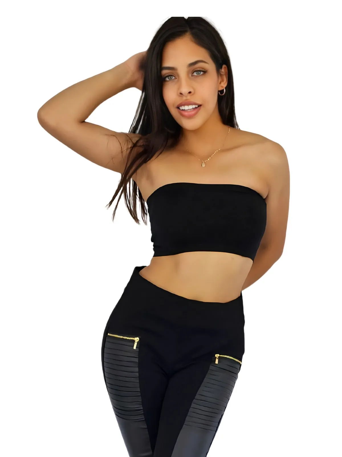 High-Waisted Tummy Control Pants Black