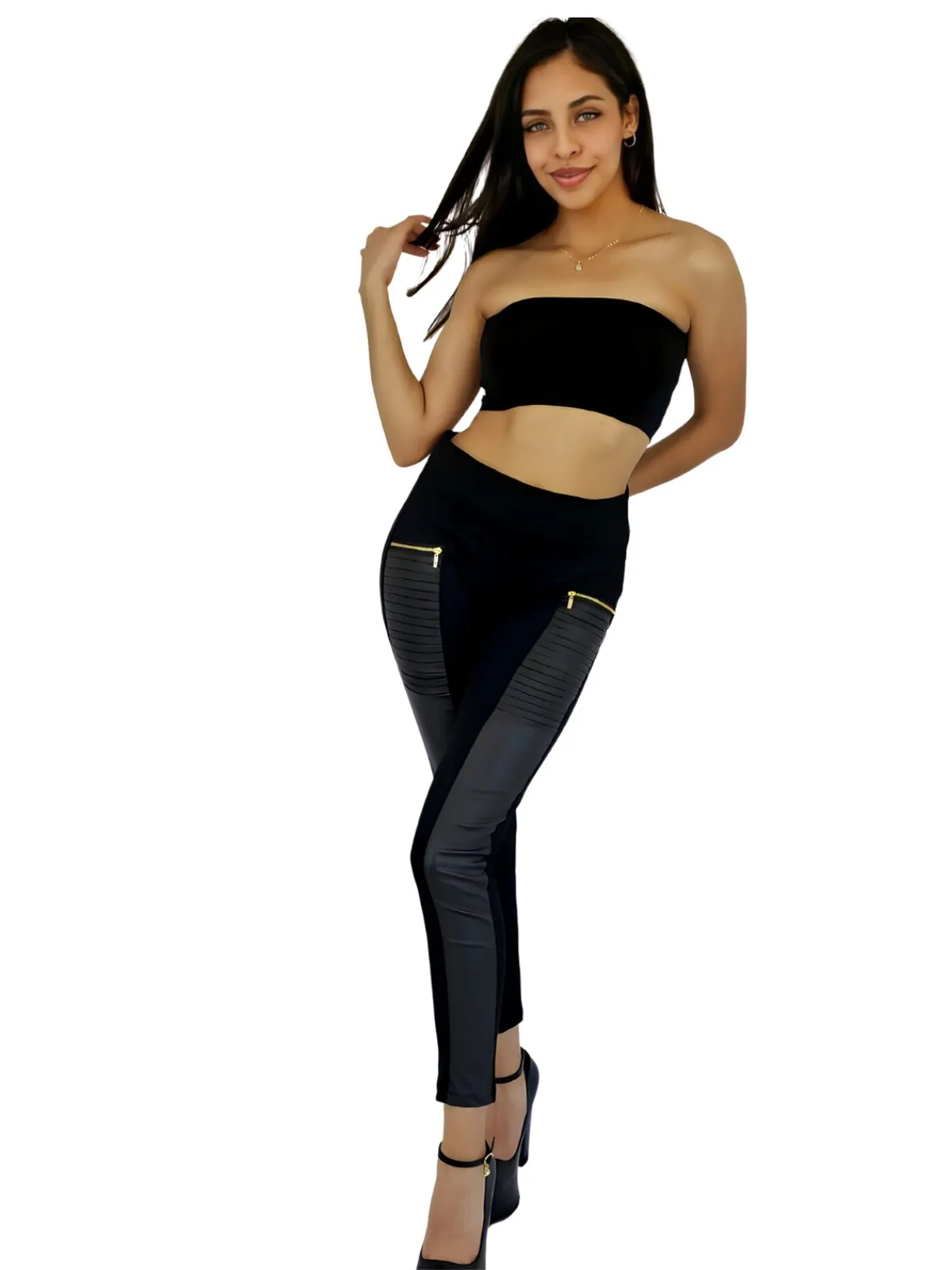 High-Waisted Tummy Control Pants Black