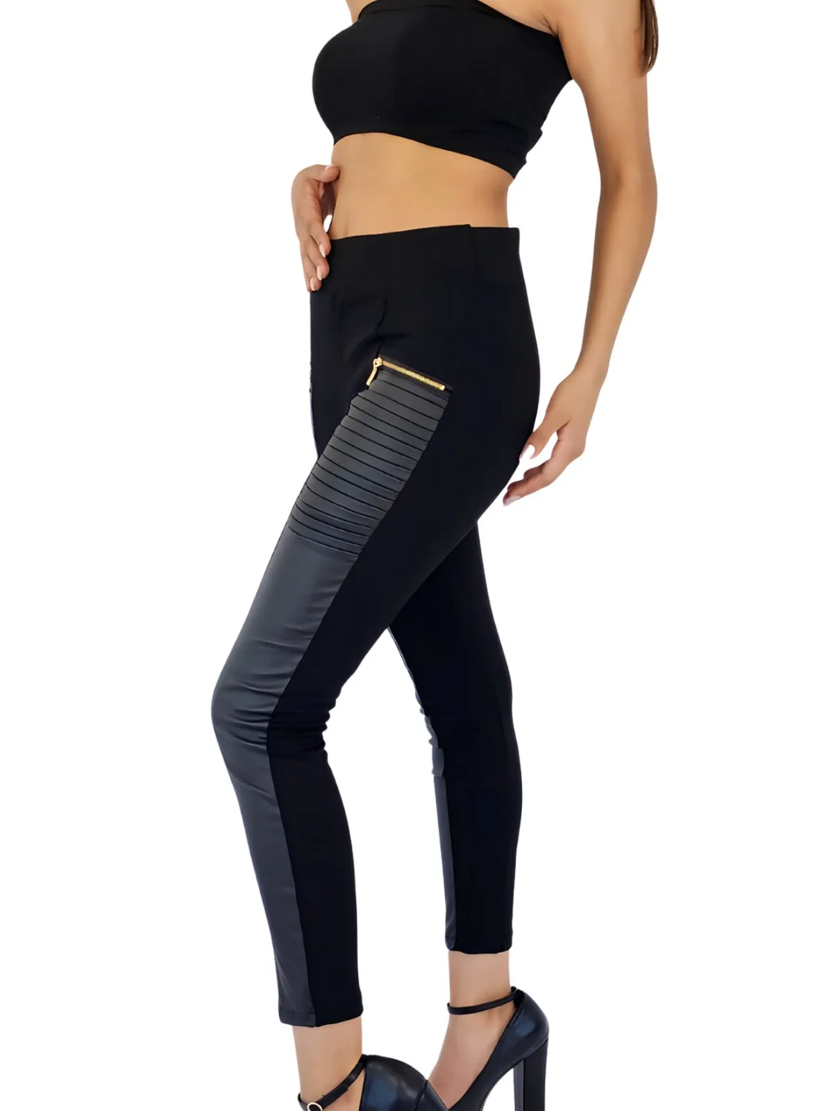High-Waisted Tummy Control Pants Black