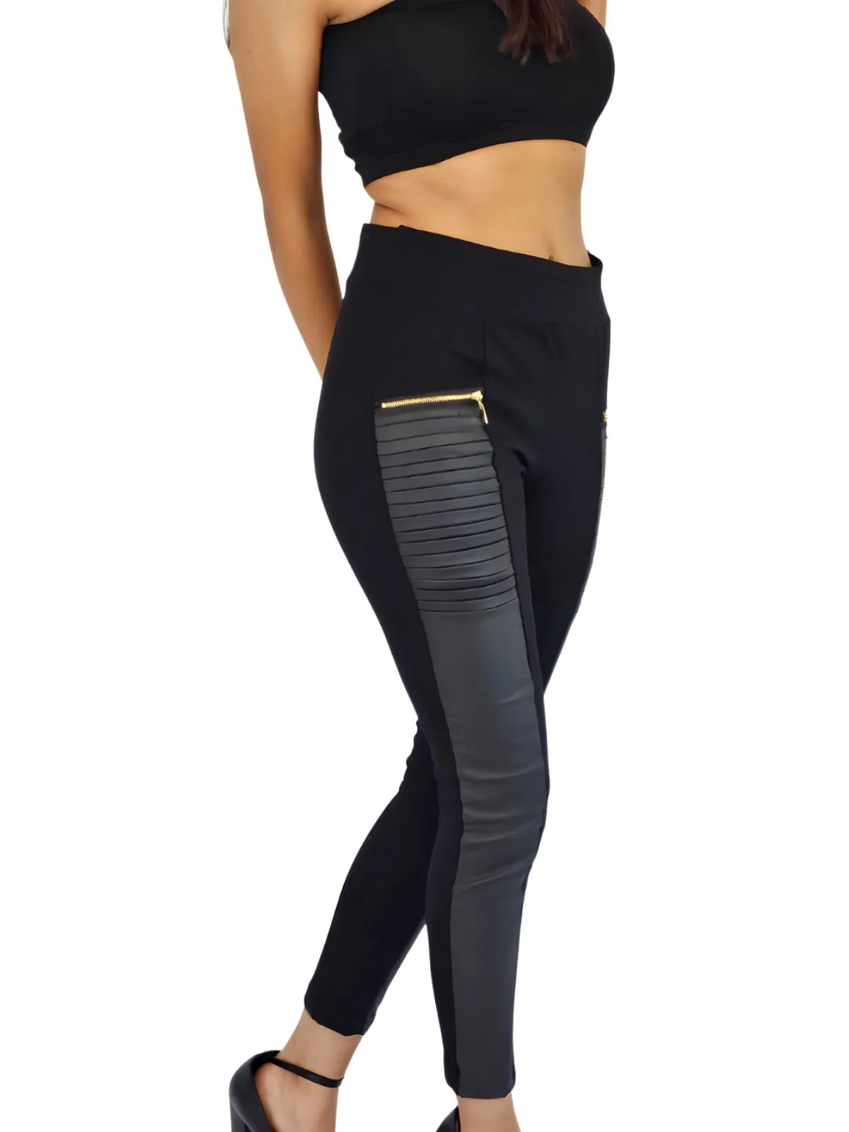 High-Waisted Tummy Control Pants Black