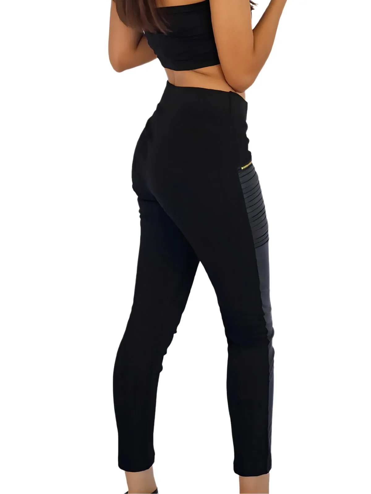 High-Waisted Tummy Control Pants Black