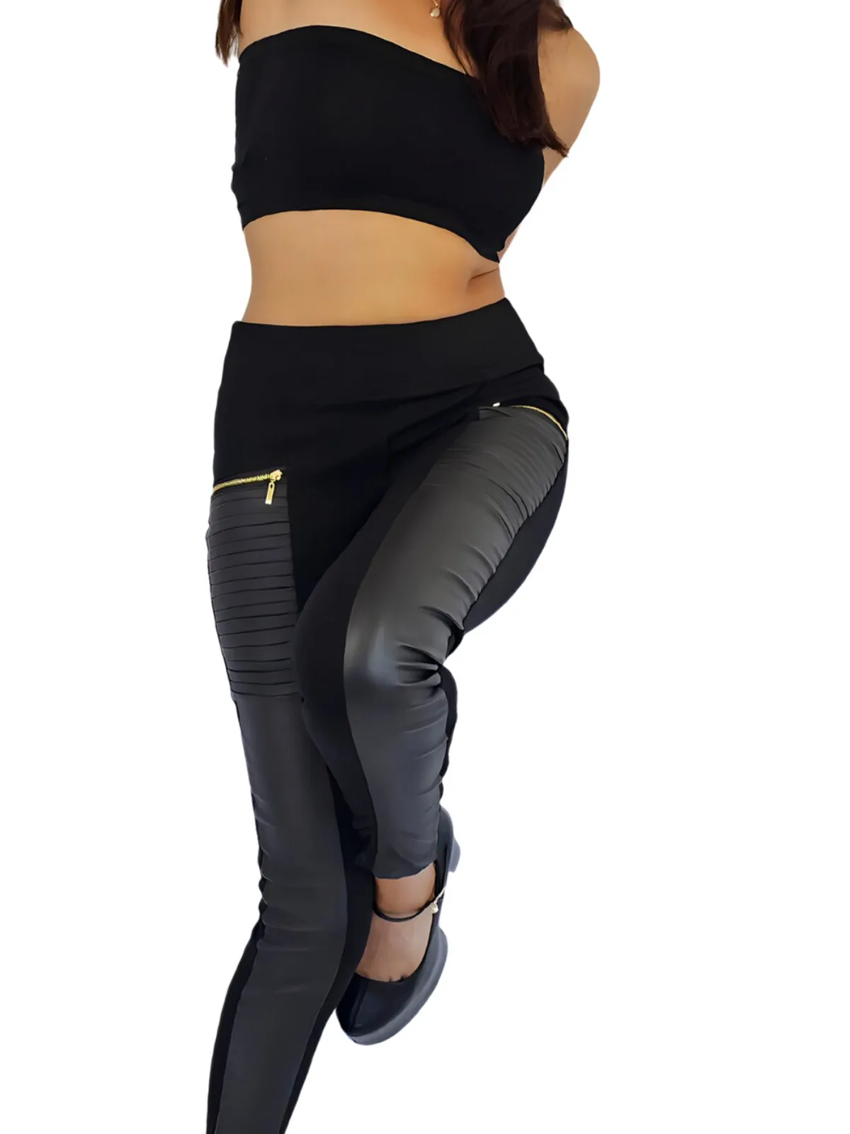 High-Waisted Tummy Control Pants Black