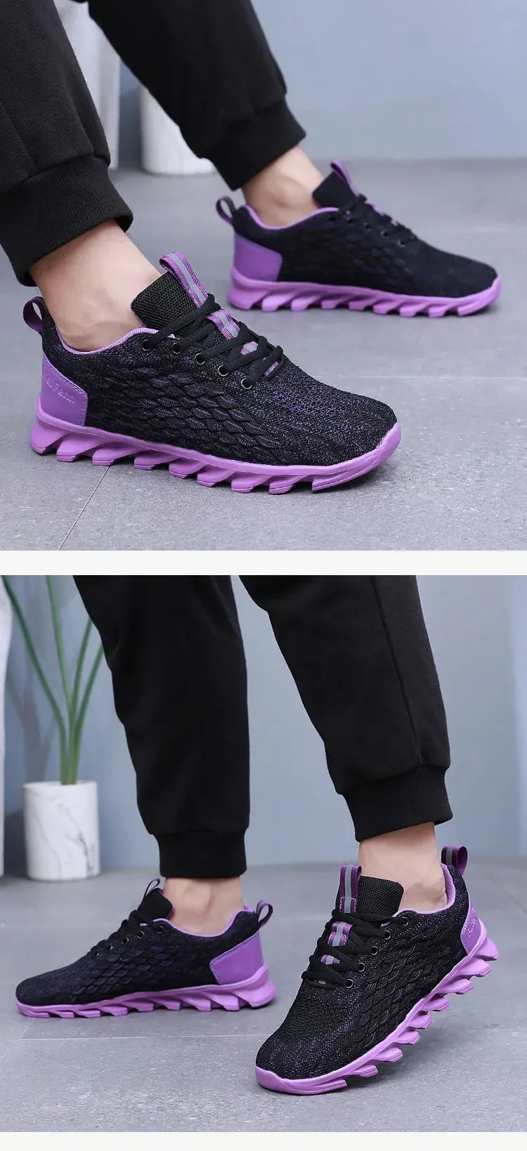Hot Sale Orange Men's Casual Sneaker Knit Breathable Lightweight Sneakers Men Comfort Lace-Up Sports Shoes Man zapatillas hombre