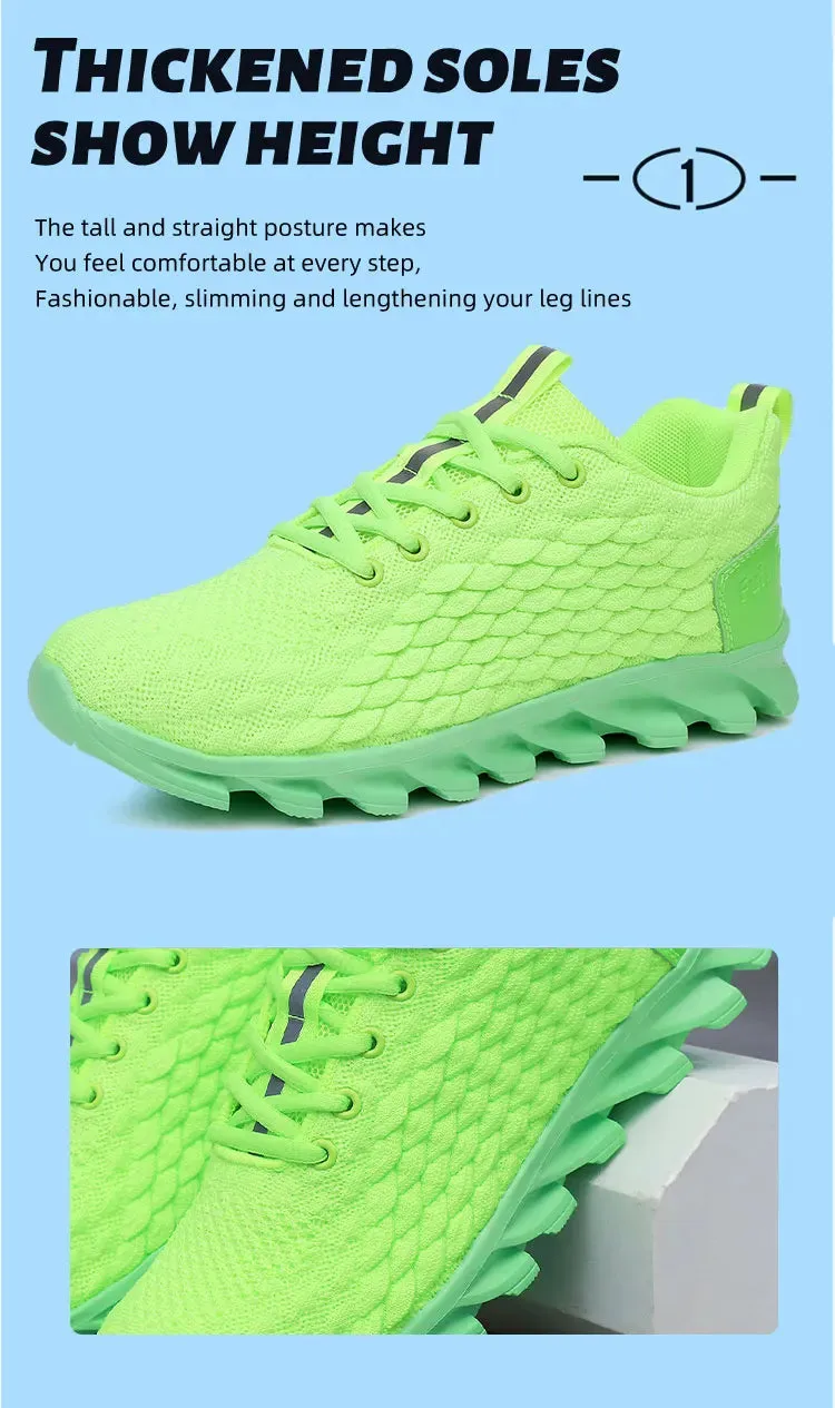 Hot Sale Orange Men's Casual Sneaker Knit Breathable Lightweight Sneakers Men Comfort Lace-Up Sports Shoes Man zapatillas hombre