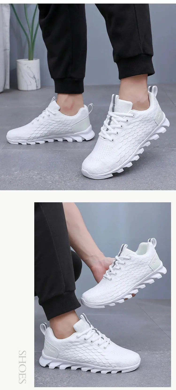 Hot Sale Orange Men's Casual Sneaker Knit Breathable Lightweight Sneakers Men Comfort Lace-Up Sports Shoes Man zapatillas hombre