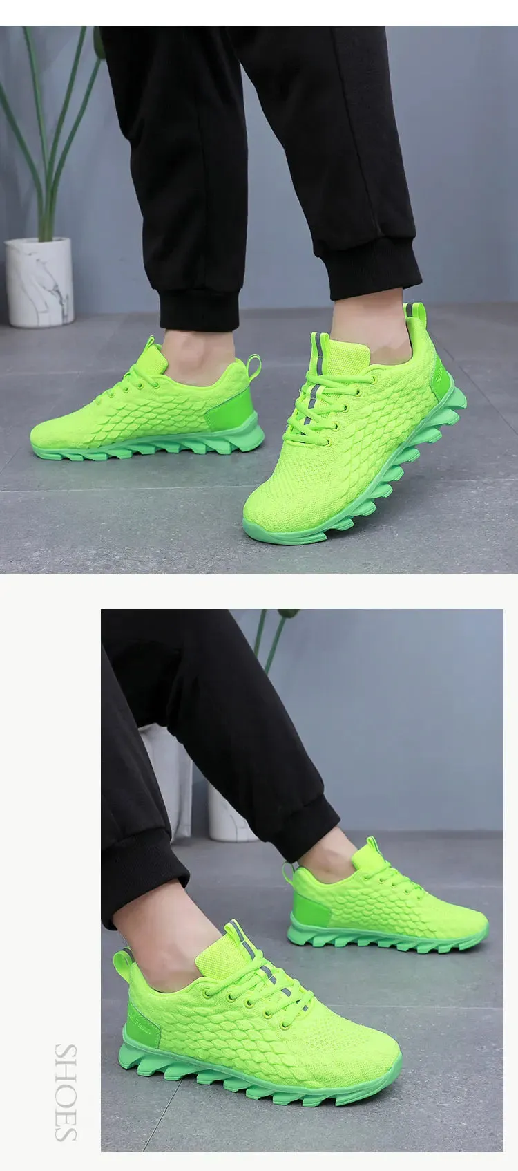 Hot Sale Orange Men's Casual Sneaker Knit Breathable Lightweight Sneakers Men Comfort Lace-Up Sports Shoes Man zapatillas hombre
