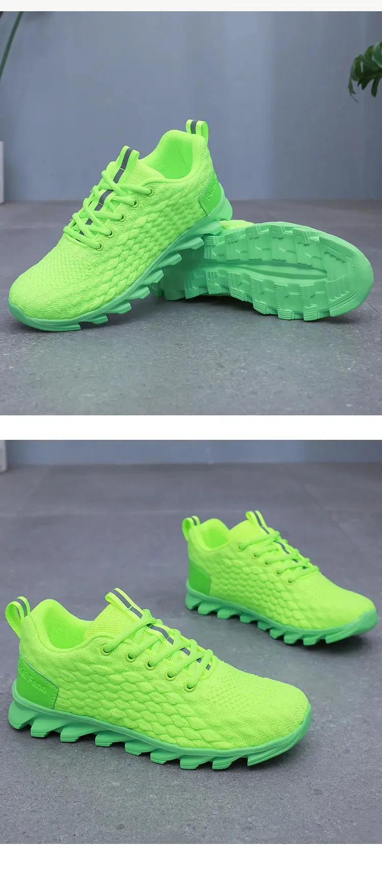 Hot Sale Orange Men's Casual Sneaker Knit Breathable Lightweight Sneakers Men Comfort Lace-Up Sports Shoes Man zapatillas hombre