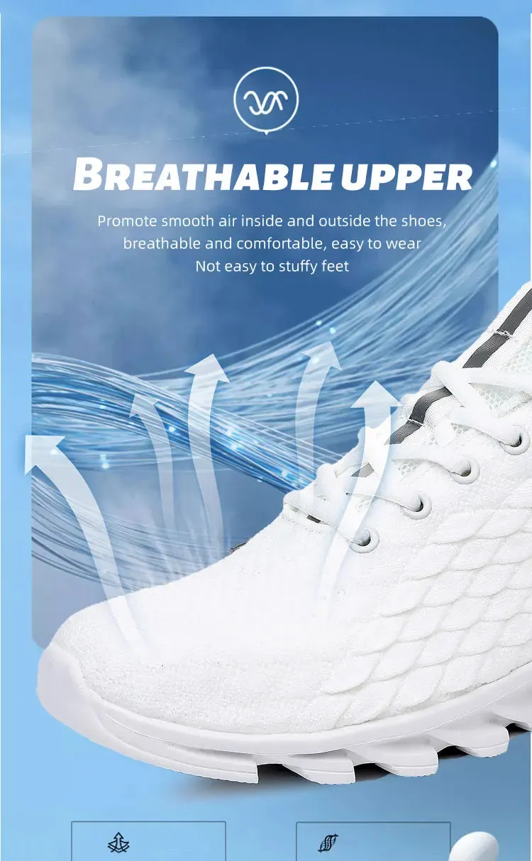 Hot Sale Orange Men's Casual Sneaker Knit Breathable Lightweight Sneakers Men Comfort Lace-Up Sports Shoes Man zapatillas hombre