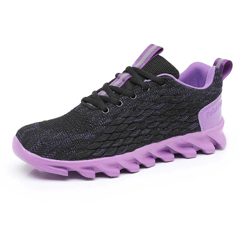 Hot Sale Orange Men's Casual Sneaker Knit Breathable Lightweight Sneakers Men Comfort Lace-Up Sports Shoes Man zapatillas hombre