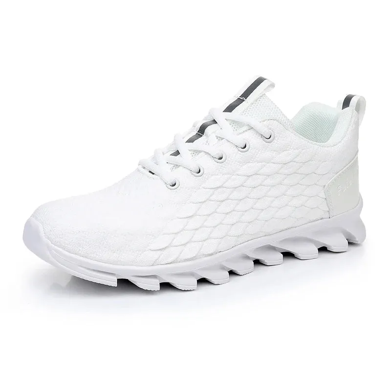 Hot Sale Orange Men's Casual Sneaker Knit Breathable Lightweight Sneakers Men Comfort Lace-Up Sports Shoes Man zapatillas hombre