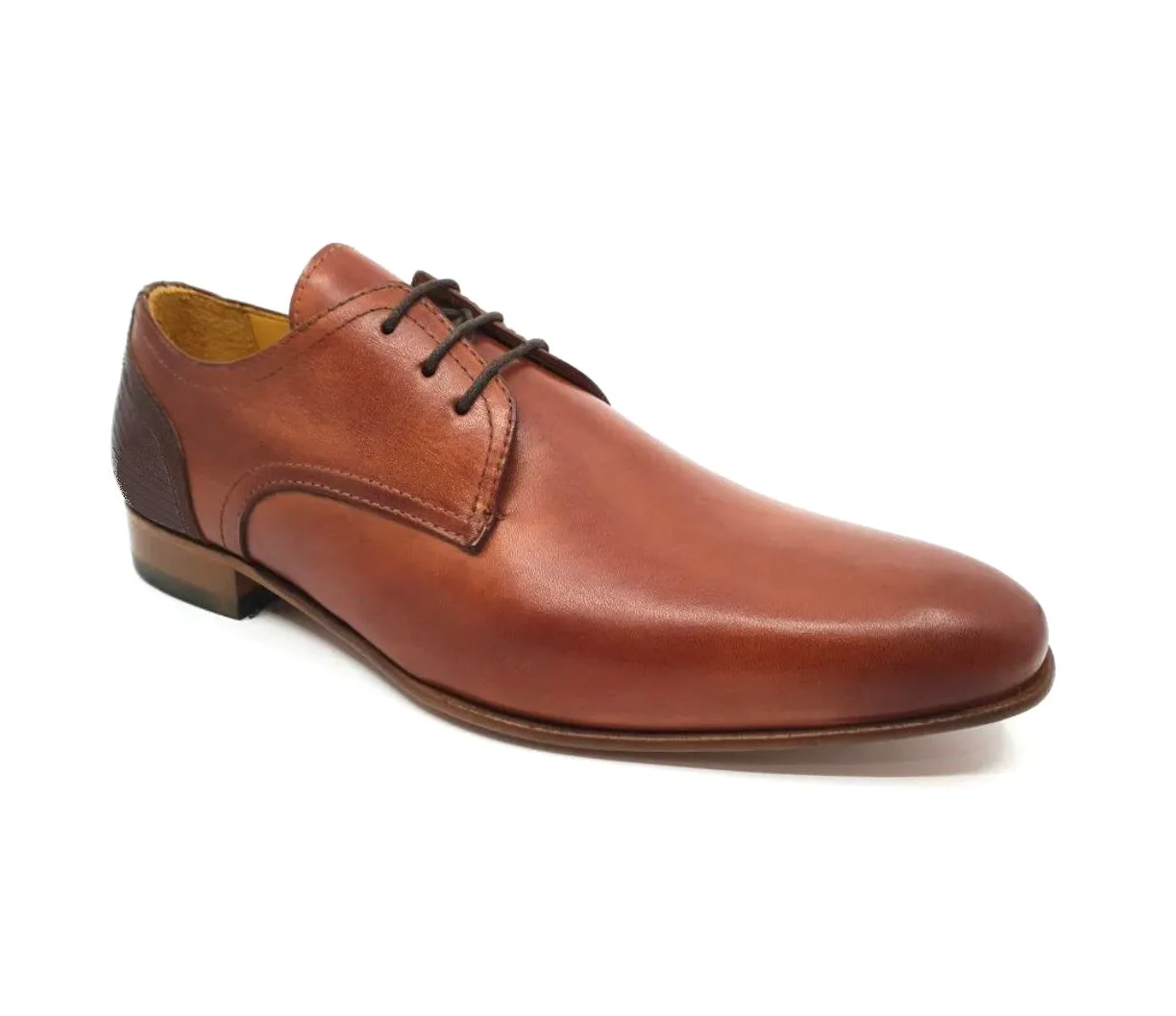 Imaschi Gold 2828 Vitello Sigaro Light Tan 3 Eyelet Shoe Made In Italy