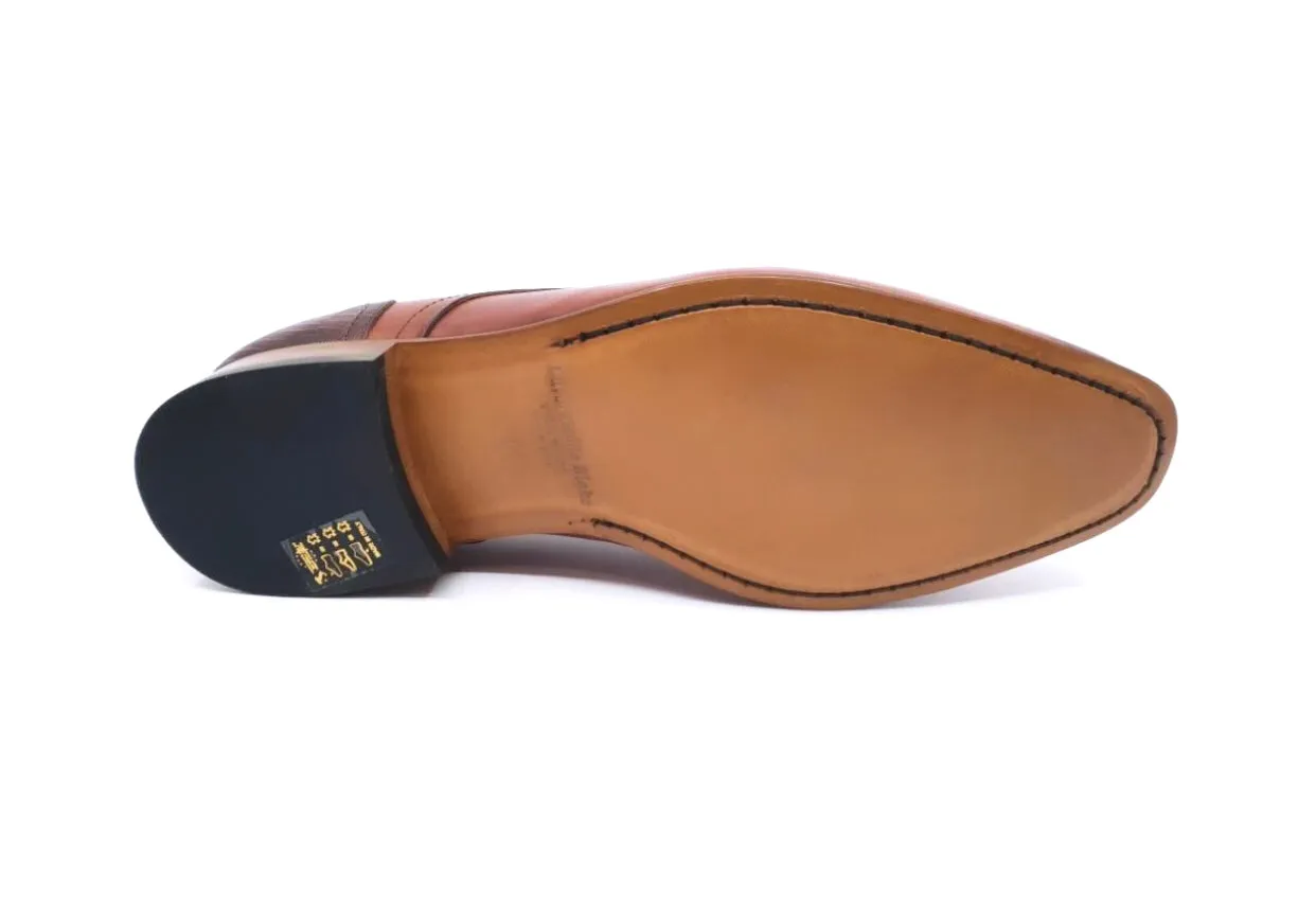 Imaschi Gold 2828 Vitello Sigaro Light Tan 3 Eyelet Shoe Made In Italy